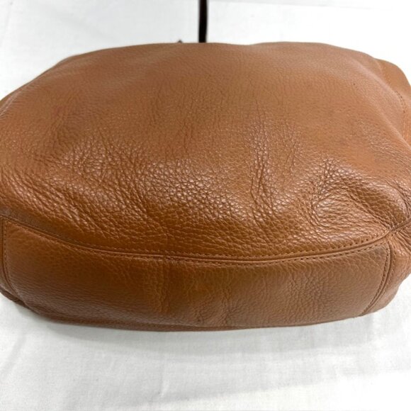 Large Michael Kors  Brown Carmel Leather Shoulder Hobo Handbag  With Scarf (2) - Picture 9 of 14